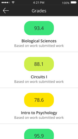 grades screenshot